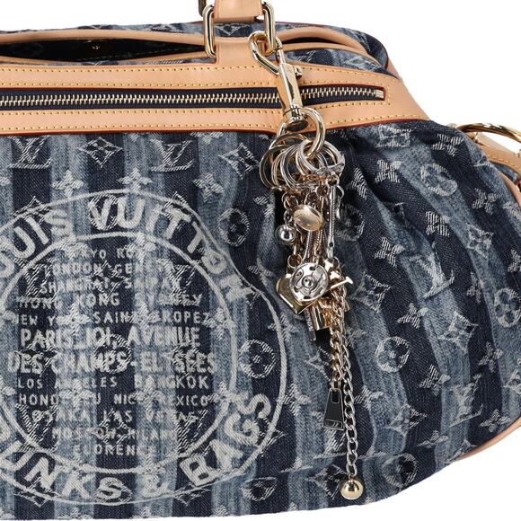 Louis Vuitton Cabas Raye GM Monogram Denim Handbag M95336 Blue - Picture 2 of 9